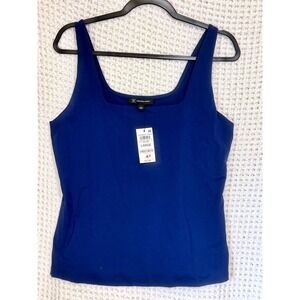 INC International Concepts‎ Indigo Blue Square Neck Layering Tank Top